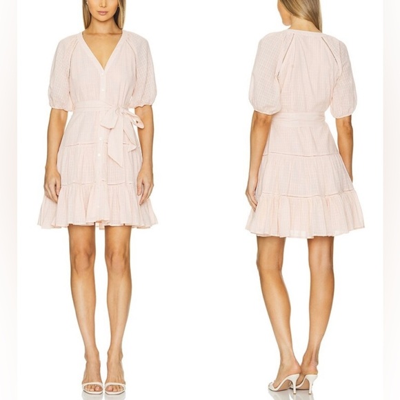 NWOT Veronica Beard Dewey fit and flare Cotton mini Dress in Pink Haze sz 2 - Picture 1 of 7